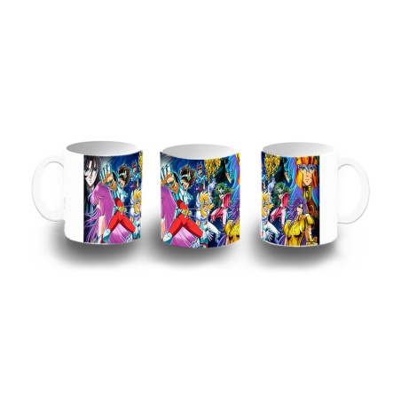 TAZA DE PLASTICO CABALLEROS DEL ZODIACO ANIME niños personalizada