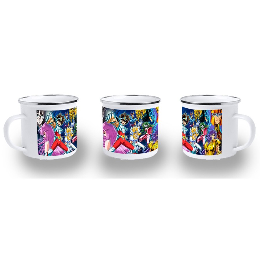 TAZA METALICA CABALLEROS DEL ZODIACO ANIME metal personalizada