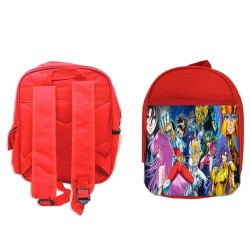 PACK MOCHILA ROJA Y ESTUCHE CABALLEROS DEL ZODIACO ANIME material escolar