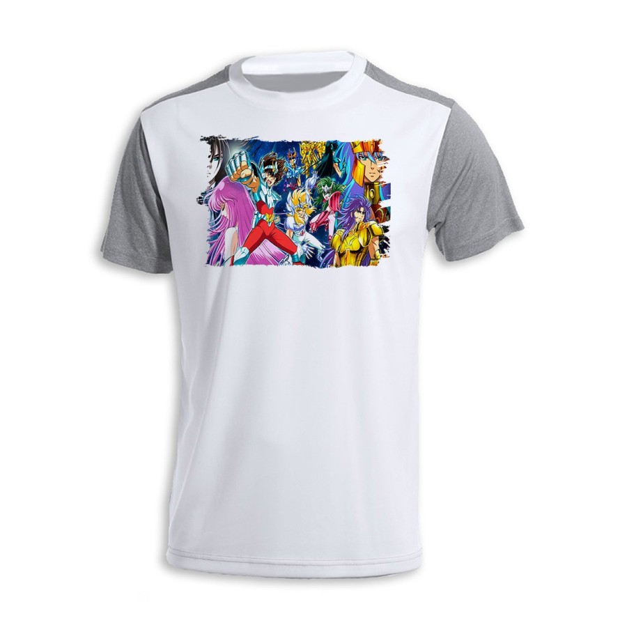 CAMISETA DISEÑO BICOLOR CABALLEROS DEL ZODIACO ANIME personalizada