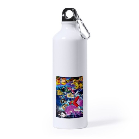 BIDON GRANDE 800 ML ACERO INOXIDABLE CABALLEROS DEL ZODIACO ANIME deporte deportivo mosqueton botella