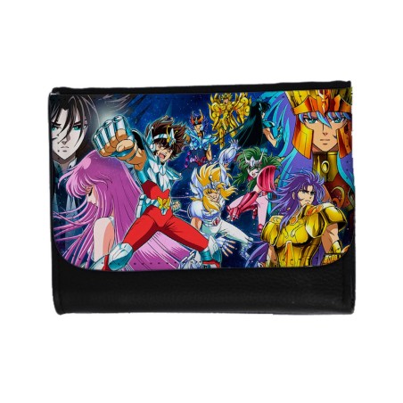 BILLETERA BILLETERO CABALLEROS DEL ZODIACO ANIME unisex negro monedero