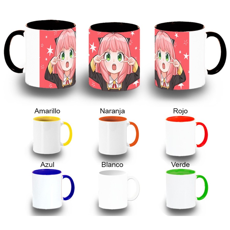 TAZA COLORES spy x family niña anya kawaii cute mona color personalizada