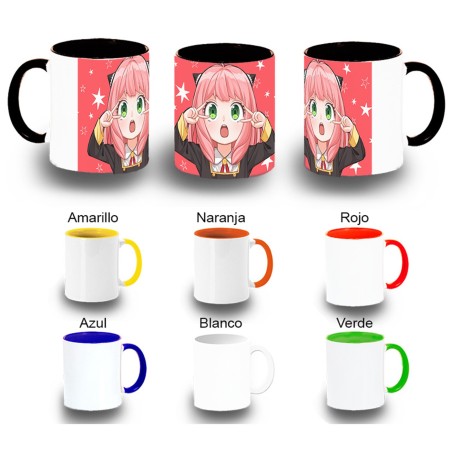 TAZA COLORES spy x family niña anya kawaii cute mona color personalizada