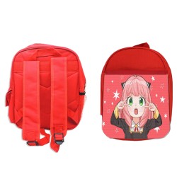 MOCHILA ROJA spy x family niña anya kawaii cute mona escolar personalizado