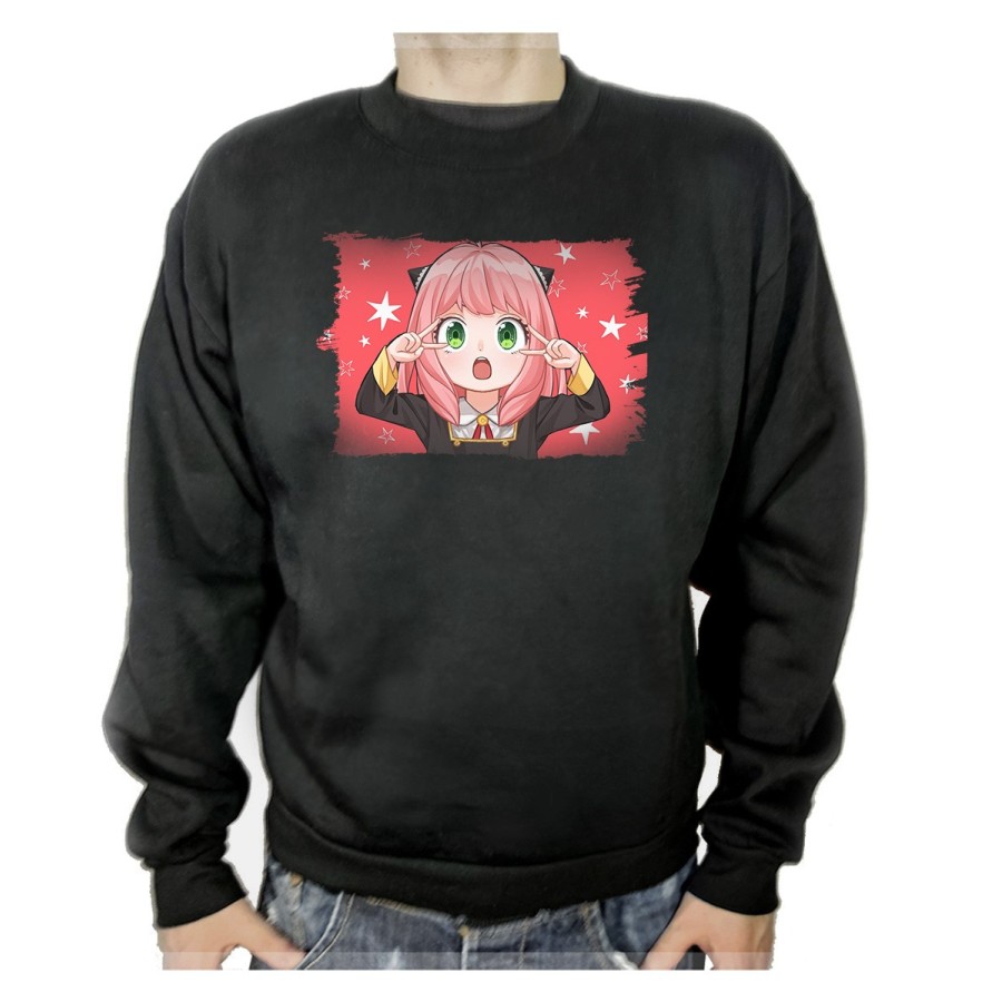 SUDADERA NEGRA spy x family niña anya kawaii cute mona adulto poliester algodón personalizada