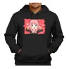 SUDADERA NEGRA CON CAPUCHA spy x family niña anya kawaii cute mona adulto poliester algodón personalizada