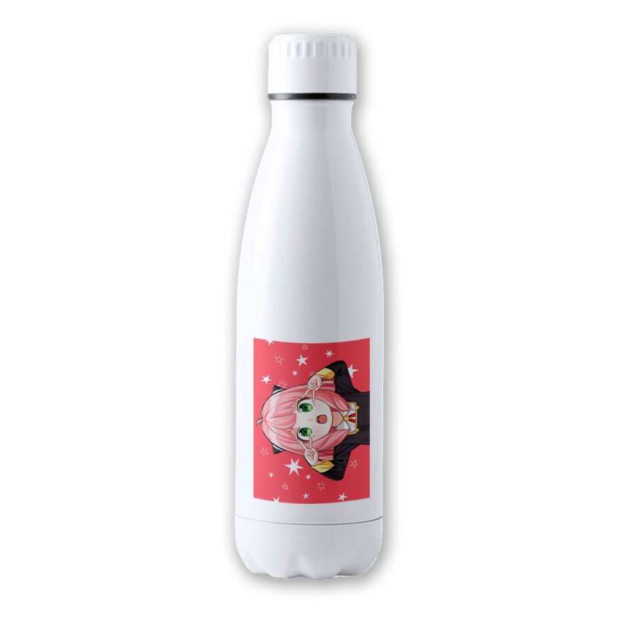 BIDON 700 ML ACERO INOXIDABLE spy x family niña anya kawaii cute mona tapon seguridad botella