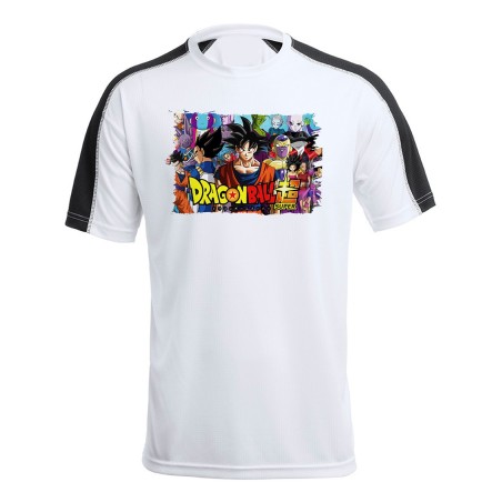 CAMISETA TÉCNICA FRANJA MANGAS NEGRA DRAGON BALL SUPER GOKU ANIME personalizada