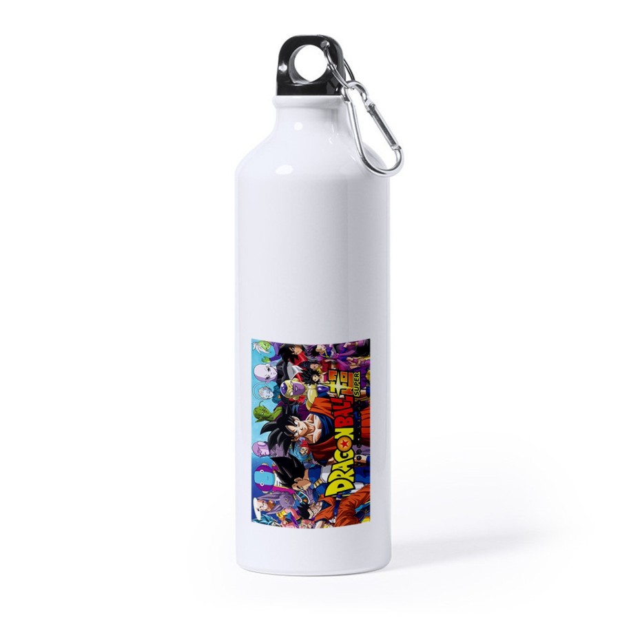 BIDON GRANDE 800 ML ACERO INOXIDABLE DRAGON BALL SUPER GOKU ANIME deporte deportivo mosqueton botella