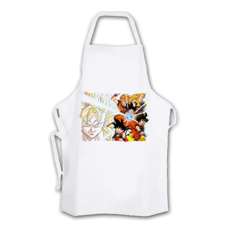 DELANTAL SON GOKU DRAGON BALL SUPER SAIJAJIN TRASFORMACIONES cocina personalizado