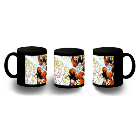 TAZA COMPLETAMENTE NEGRA SON GOKU DRAGON BALL SUPER SAIJAJIN TRASFORMACIONES personalizada