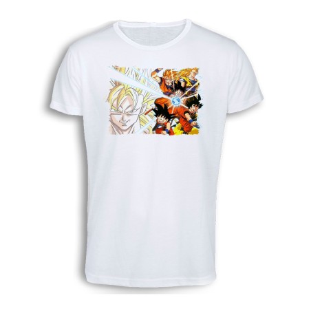 CAMISETA TACTO ALGODÓN SON GOKU DRAGON BALL SUPER SAIJAJIN TRASFORMACIONES cómoda personalizada