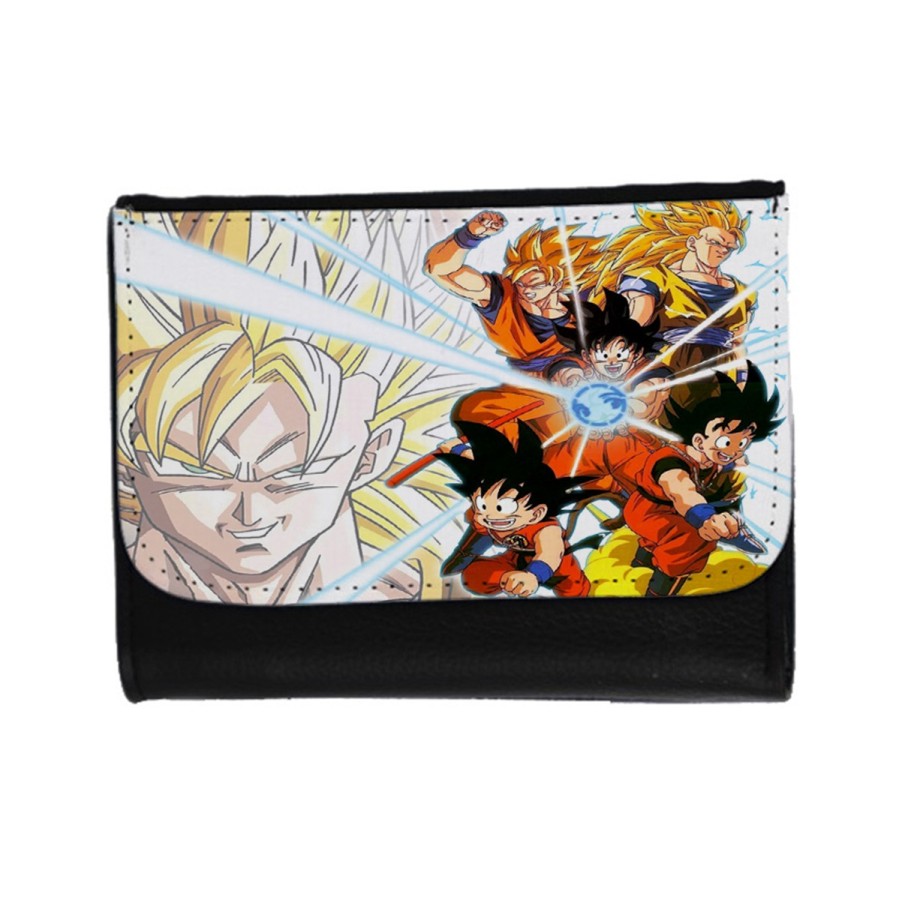 BILLETERA BILLETERO SON GOKU DRAGON BALL SUPER SAIJAJIN TRASFORMACIONES unisex negro monedero