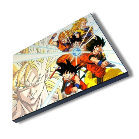 PANEL FOTOGRÁFICO DECORATIVO SON GOKU DRAGON BALL SUPER SAIJAJIN TRASFORMACIONES cuadro acabado brillante elegante pared