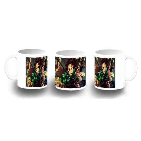 TAZA FOTOLUMINISCENTE DEMON SLAYER ACCION PERSONAJES BRILLA OSCURIDAD