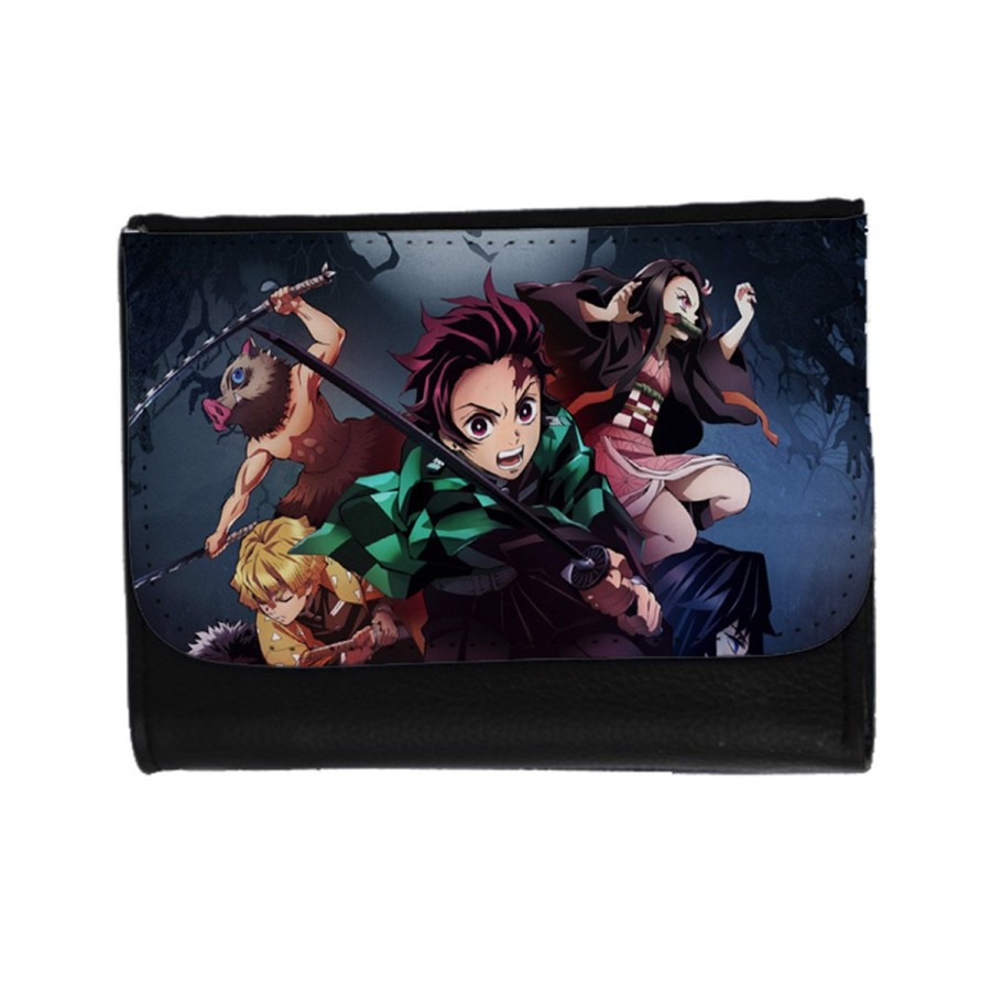 BILLETERA BILLETERO DEMON SLAYER ACCION PERSONAJES unisex negro monedero