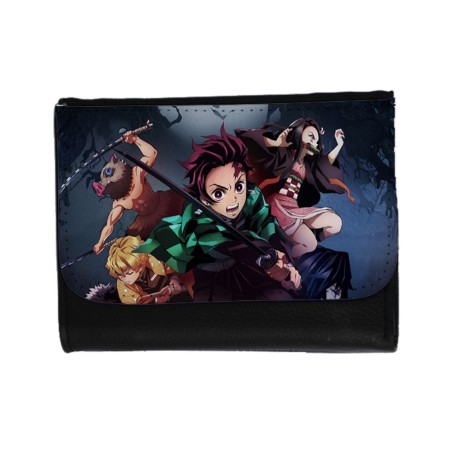 BILLETERA BILLETERO DEMON SLAYER ACCION PERSONAJES unisex negro monedero