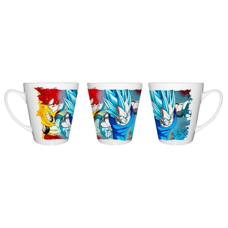TAZA CÓNICA DRAGON BALL SUPER GODS SSJ conica personalizada