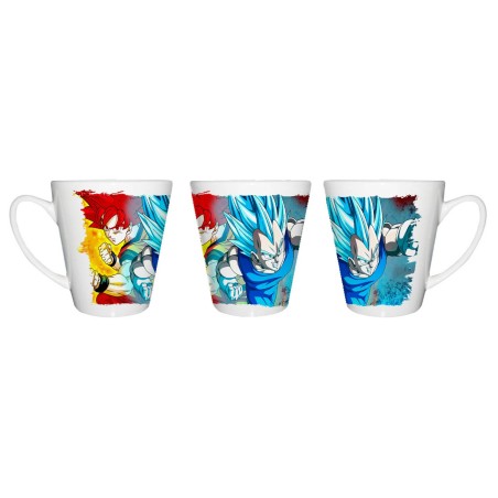 TAZA CÓNICA DRAGON BALL SUPER GODS SSJ conica personalizada