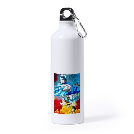 BIDON GRANDE 800 ML ACERO INOXIDABLE DRAGON BALL SUPER GODS SSJ deporte deportivo mosqueton botella