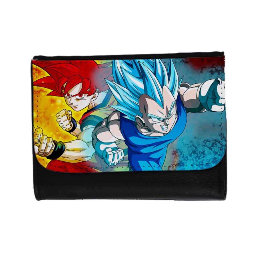 BILLETERA BILLETERO DRAGON BALL SUPER GODS SSJ unisex negro monedero