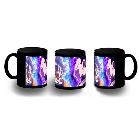TAZA COMPLETAMENTE NEGRA dragon ball super goku vegeta mega instinto personalizada