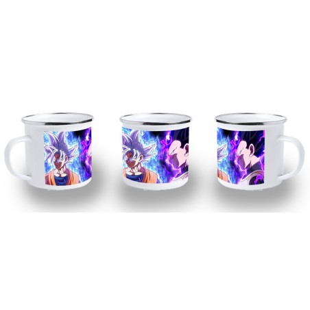 TAZA METALICA dragon ball super goku vegeta mega instinto metal personalizada