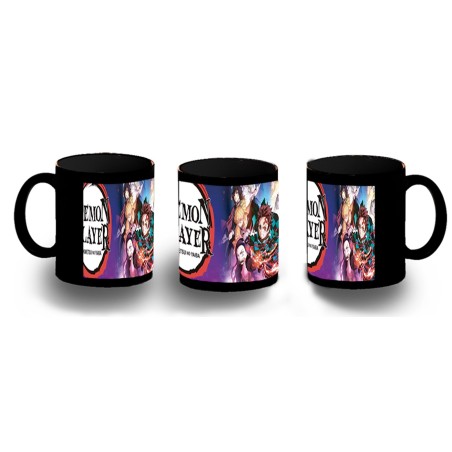 TAZA COMPLETAMENTE NEGRA kimetsu no yaiba demon slayers guardianes personalizada