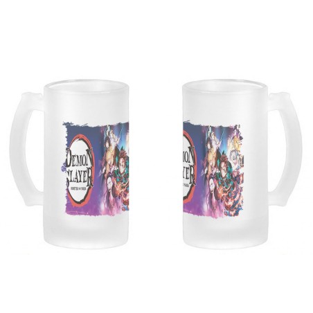 JARRA CERVEZA CRISTAL kimetsu no yaiba demon slayers guardianes esmerilada esmerilado 500ml