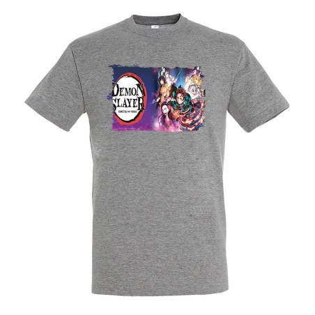 CAMISETA GRIS MEZCLA kimetsu no yaiba demon slayers guardianes moda verano personalizada