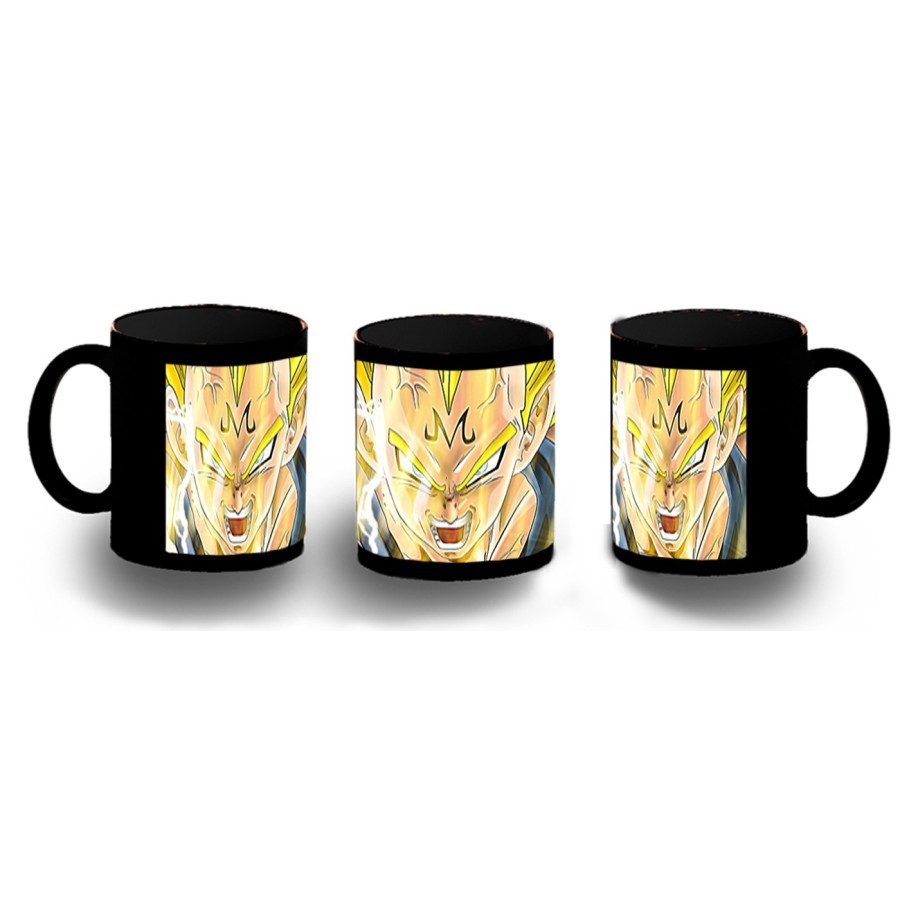 TAZA COMPLETAMENTE NEGRA DBZ MAJIN VEGETA SSJ2 FURIOSO personalizada