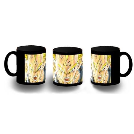 TAZA COMPLETAMENTE NEGRA DBZ MAJIN VEGETA SSJ2 FURIOSO personalizada