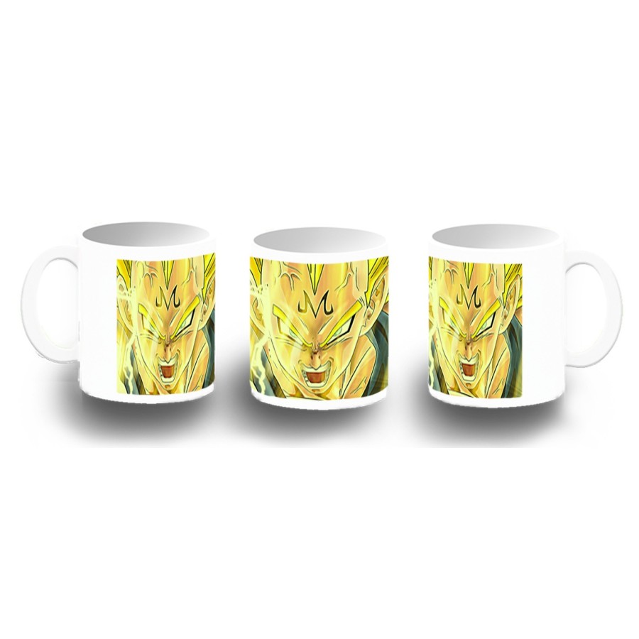 TAZA FOTOLUMINISCENTE DBZ MAJIN VEGETA SSJ2 FURIOSO BRILLA OSCURIDAD