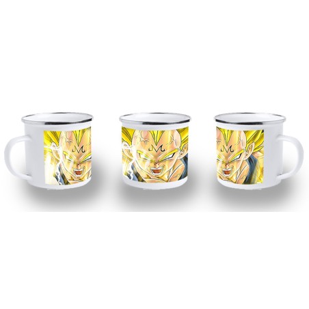 TAZA METALICA DBZ MAJIN VEGETA SSJ2 FURIOSO metal personalizada