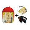 PACK MOCHILA ROJA Y ESTUCHE DBZ MAJIN VEGETA SSJ2 FURIOSO material escolar