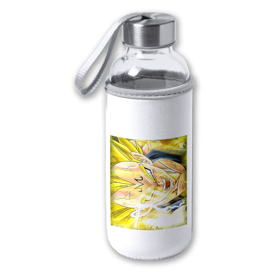 BIDON DE 420 ML CON FUNDA DE NEOPRENO DBZ MAJIN VEGETA SSJ2 FURIOSO tapon seguridad