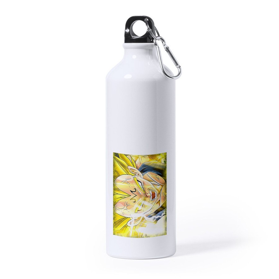 BIDON GRANDE 800 ML ACERO INOXIDABLE DBZ MAJIN VEGETA SSJ2 FURIOSO deporte deportivo mosqueton botella