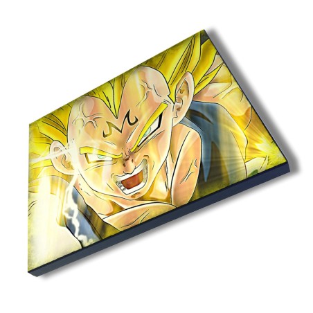 PANEL FOTOGRÁFICO DECORATIVO DBZ MAJIN VEGETA SSJ2 FURIOSO cuadro acabado brillante elegante pared