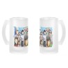 JARRA CERVEZA CRISTAL OLIVER Y BENJI PERSONAJES SERIE DIBUJOS esmerilada esmerilado 500ml
