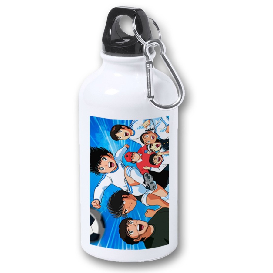 BIDON 400ML METALICO campeones oliver y benji serie dibujos para viaje y deporte