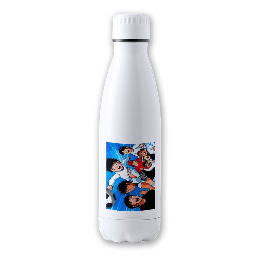 BIDON 700 ML ACERO INOXIDABLE campeones oliver y benji serie dibujos tapon seguridad botella