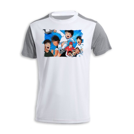 CAMISETA DISEÑO BICOLOR campeones oliver y benji serie dibujos personalizada