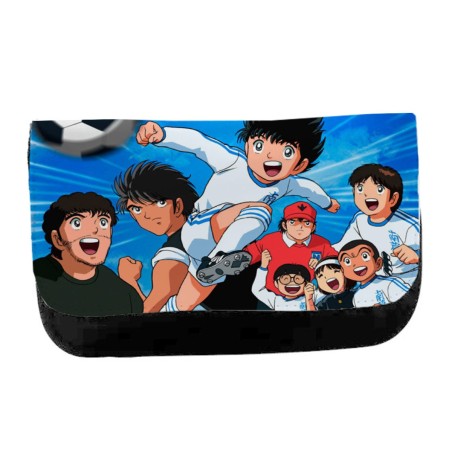 ESTUCHE NECESER DE LONA campeones oliver y benji serie dibujos unisex negro monedero billetera