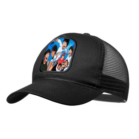 GORRA NEGRA CON REJILLA campeones oliver y benji serie dibujos moda deporte