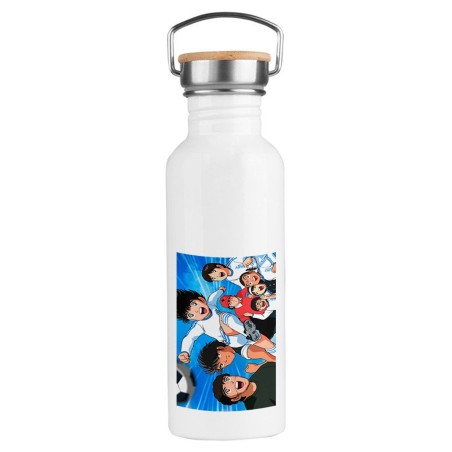 BIDON 750 ML ACERO INOXIDABLE ESTILO RETRO campeones oliver y benji serie dibujos deporte deportivo botella