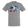 CAMISETA GRIS MEZCLA campeones oliver y benji serie dibujos moda verano personalizada