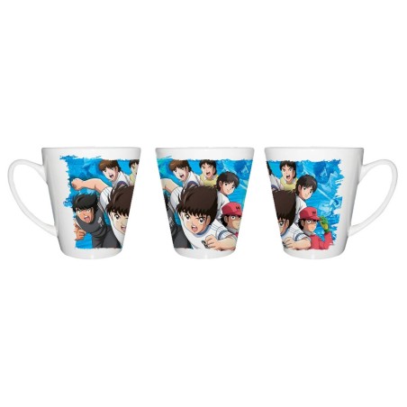 TAZA CÓNICA Oliver y benji capitan tsubasa futbol infantil conica personalizada