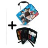 PACK MOCHILA Y ESTUCHE Oliver y benji capitan tsubasa futbol infantil material escolar