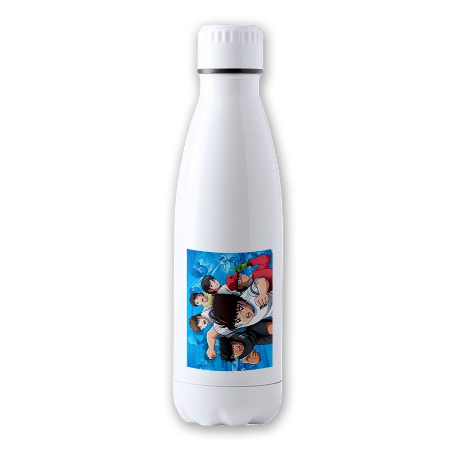 BIDON 700 ML ACERO INOXIDABLE Oliver y benji capitan tsubasa futbol infantil tapon seguridad botella